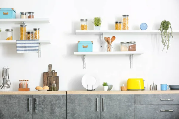Interior Dari Dapur Modern Yang Nyaman — Stok Foto