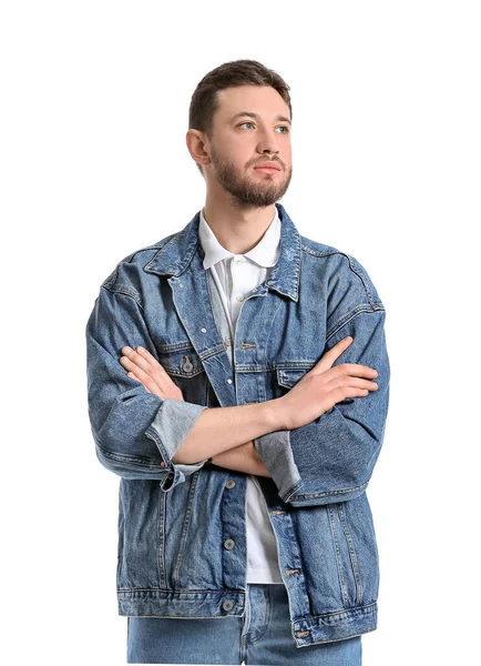 Portrait Handsome Man White Background — Stock Photo, Image