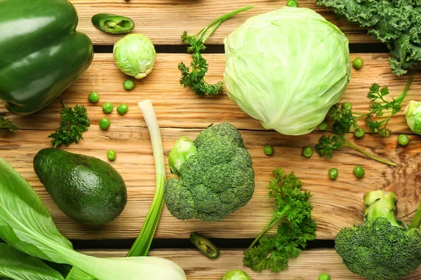 Fresh Vegetables Wooden Background — Stock Photo, Image