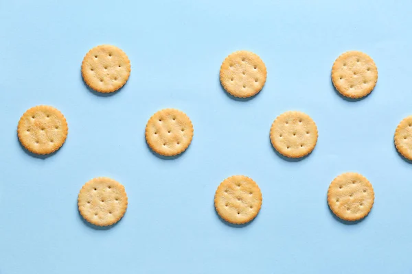 Tasty Crackers Color Background — Stock Photo, Image