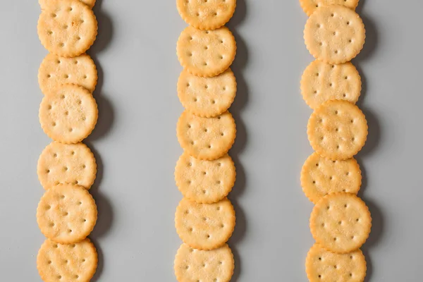 Tasty Crackers Light Background — Stock Photo, Image