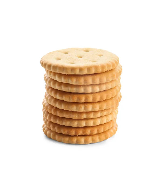 Leckere Cracker Auf Weißem Hintergrund — Stockfoto