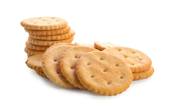 Lekkere Crackers Witte Achtergrond — Stockfoto