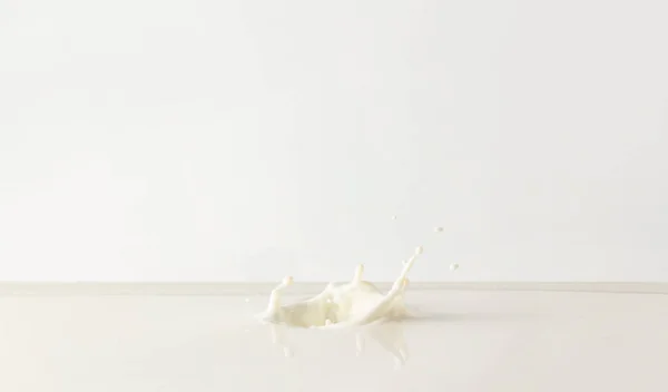 Splashes Tasty Milk White Background — Stock Photo, Image