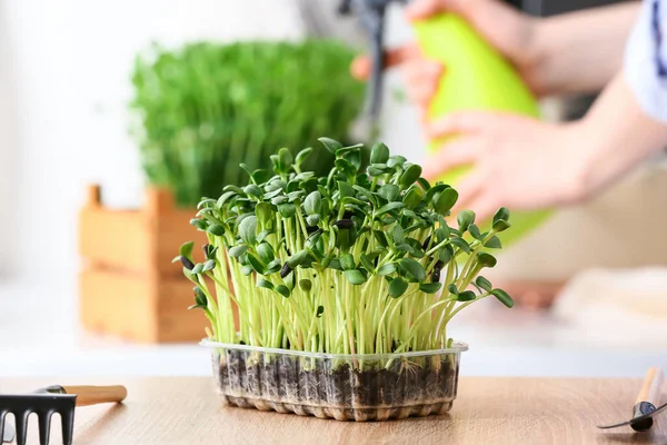 Verse Micro Groen Tafel — Stockfoto