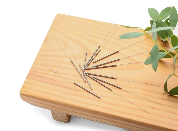 Stand Acupuncture Needles White Background — Stock Photo, Image