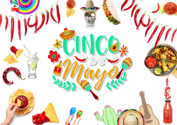 Üdvözlőlap Cinco Mayo Május Ünnepségére — Stock Fotó