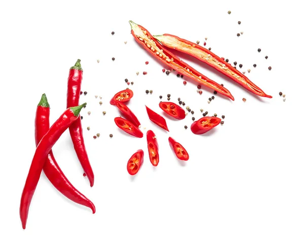 Chili Peppers White Background — Stock Photo, Image