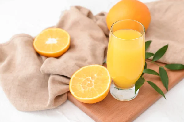 Glass Orange Juice Light Background — Stock Photo, Image