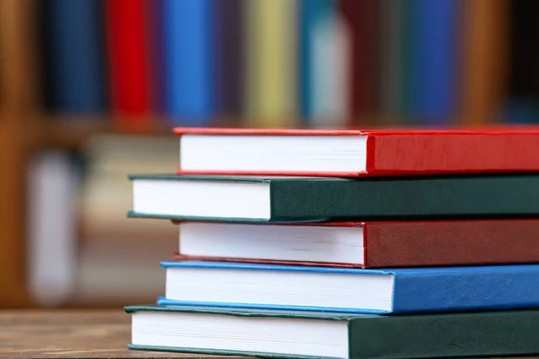 Stack Books Table Library — Stock Photo, Image