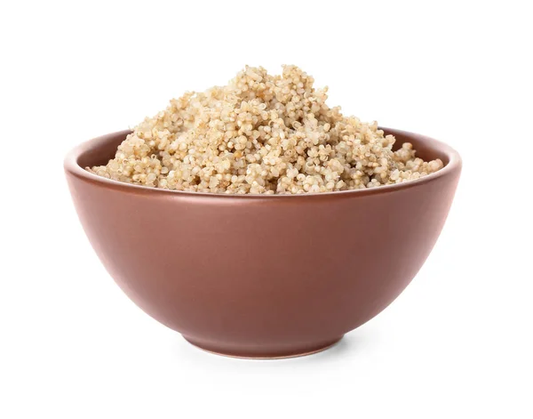 Bowl Ízletes Quinoa Fehér Alapon — Stock Fotó