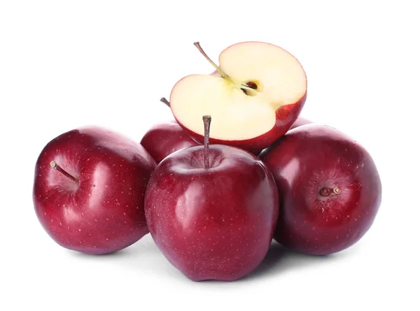 Manzanas Rojas Frescas Sobre Fondo Blanco — Foto de Stock