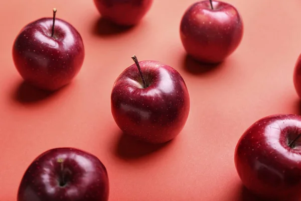 Fresh Red Apples Color Background — Foto de Stock