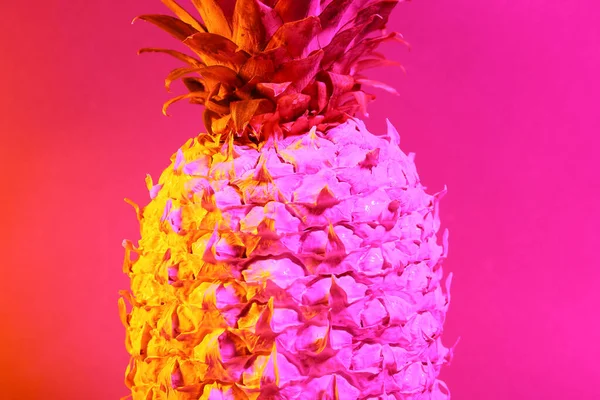 Ananas Fresco Tonico Sfondo Colore Primo Piano — Foto Stock