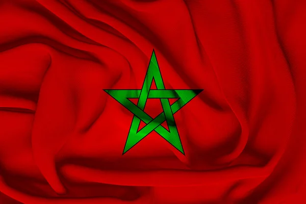 National Flag Morocco Closeup — Stock Photo, Image