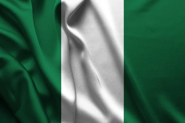 Nationale Vlag Van Nigeria Close — Stockfoto