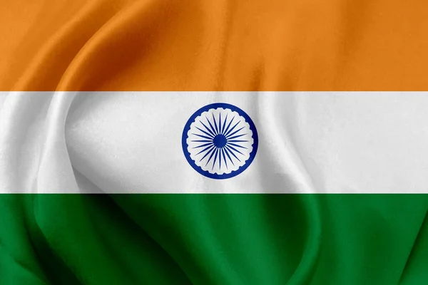 Bandeira Nacional Índia Close — Fotografia de Stock