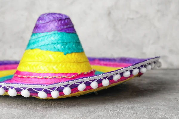 Sombrero Mexicain Sur Fond Clair Gros Plan — Photo