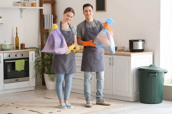 Janitors Garbage Kitchen — Stock Photo, Image