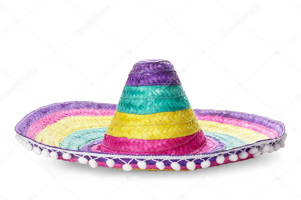 Mexican sombrero on white background