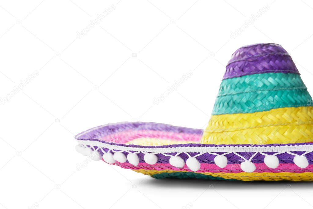 Mexican sombrero on white background