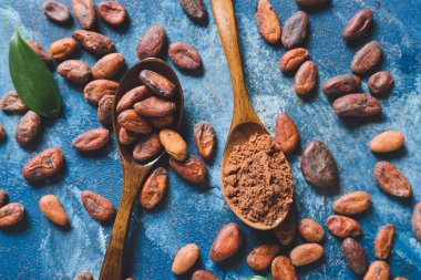 Renkli kakao çekirdekli kaşıklar