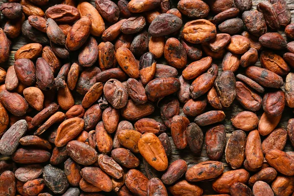 Viele Kakaobohnen Als Hintergrund — Stockfoto