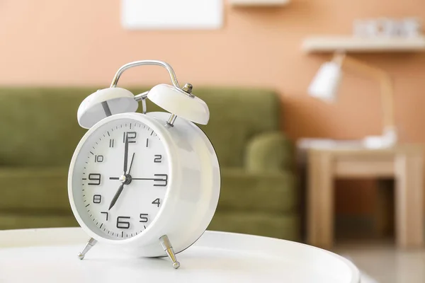 Alarm Clock Stylish Living Room — Stock Photo, Image