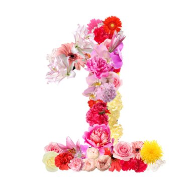 Şekil 1 beyaz arkaplanda güzel çiçeklerden yapılmıştır