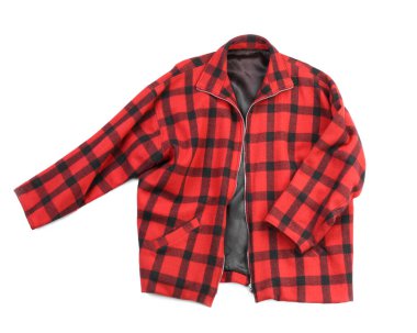 Beyaz arkaplanda şık bir kazak.