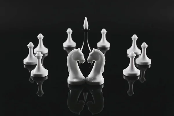 Chess Pieces Dark Background — Stock Photo, Image