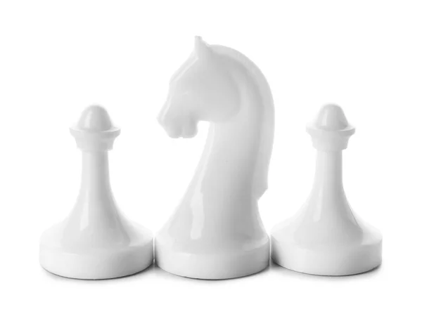 Chess Pieces White Background — Stock Photo, Image