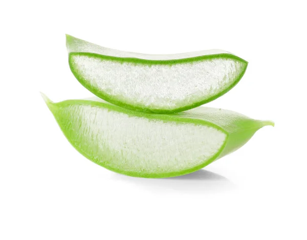 Fresh Cut Aloe White Background — Stock Photo, Image