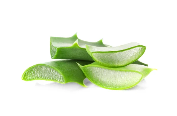 Fresh Cut Aloe White Background — Stock Photo, Image