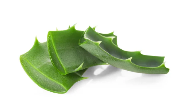 Fresh Cut Aloe White Background — Stock Photo, Image