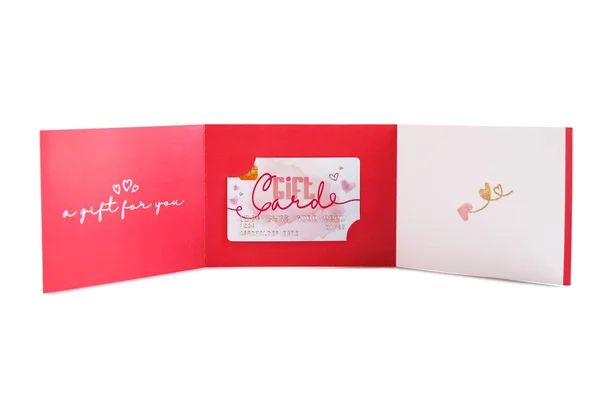 Gift Card White Background — Stock Photo, Image