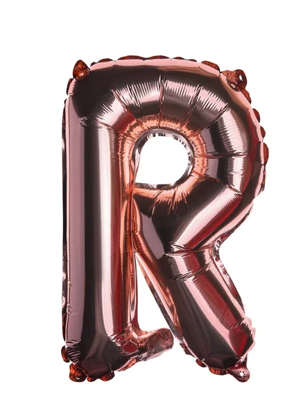 白色背景上字母R形状的气球 — 图库照片