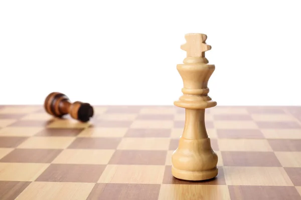 Chess Board Pieces White Background — Stock Photo, Image