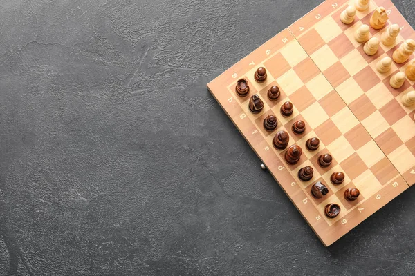 Game Board Chess Pieces Dark Background — Stock Photo, Image