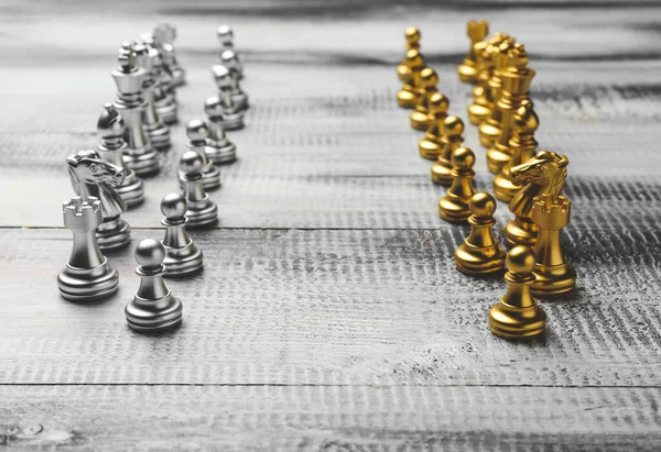 Chess Pieces Color Wooden Background — Stock Photo, Image