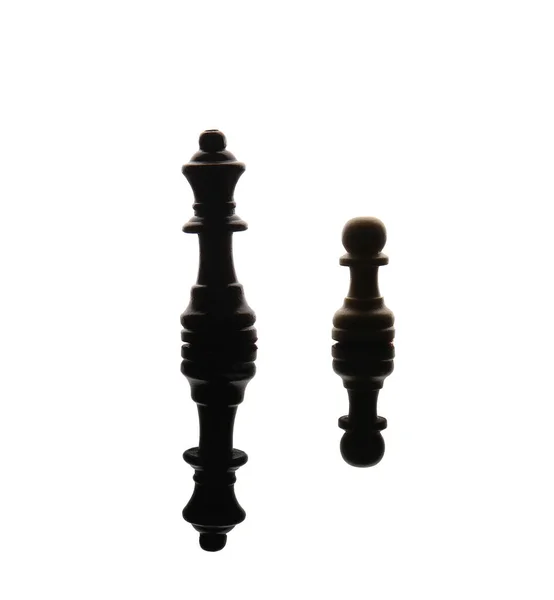 Σκακιστικά Κομμάτια Λευκό Φόντο — Φωτογραφία Αρχείου