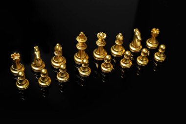 Koyu arkaplanda satranç taşları