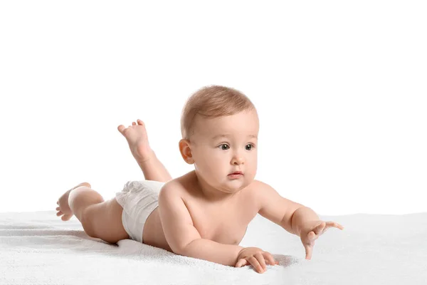 Cute Little Baby White Background — Stock Photo, Image