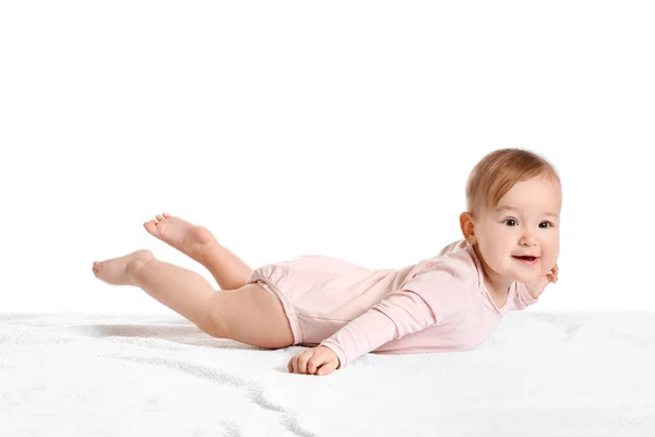 Lindo Bebé Sobre Fondo Blanco — Foto de Stock