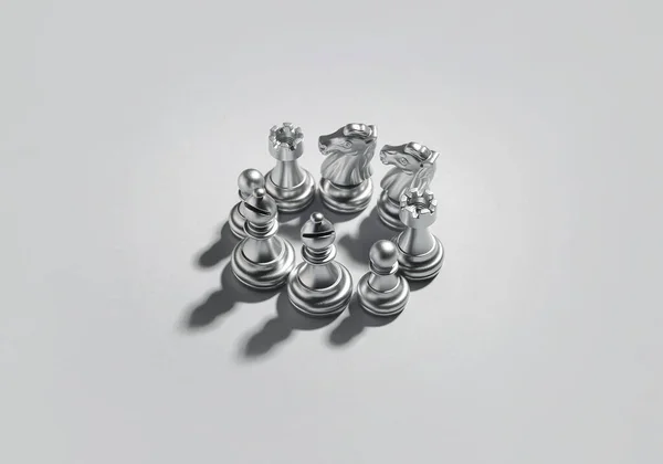 Chess Pieces Grey Background — Stock Photo, Image