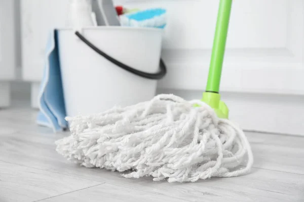 Floor Mop Kitchen Closeup — Stock Photo, Image