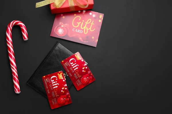Gift Cards Dark Background — Stock Photo, Image