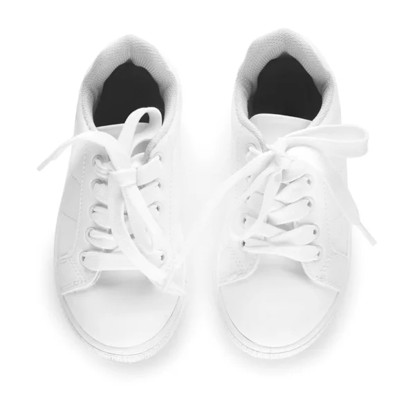 Sapatos Infantis Fundo Branco — Fotografia de Stock