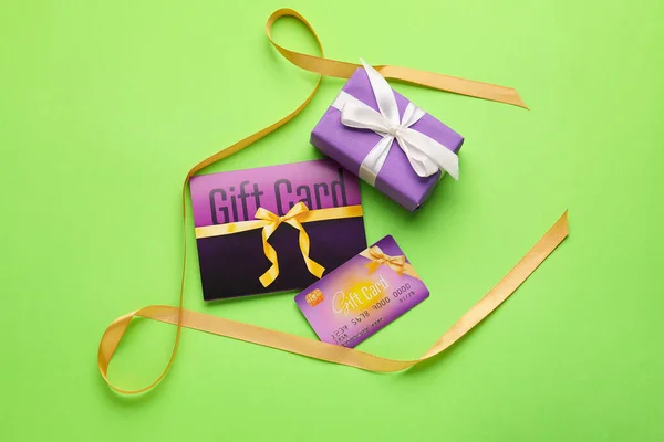Gift Card Box Color Background — Stock Photo, Image