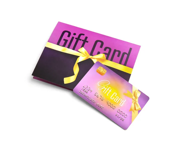 Gift Card White Background — Stock Photo, Image